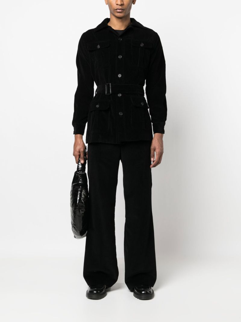 Black Corduroy Safari Belted Jacket