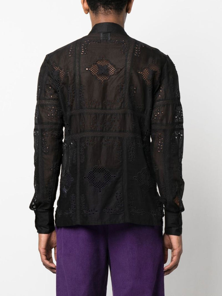 Black Broderie Anglaise Shirt