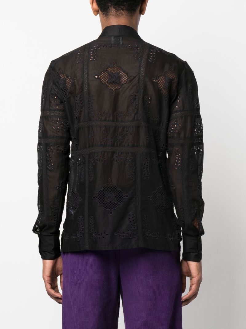 Black Broderie Anglaise Shirt