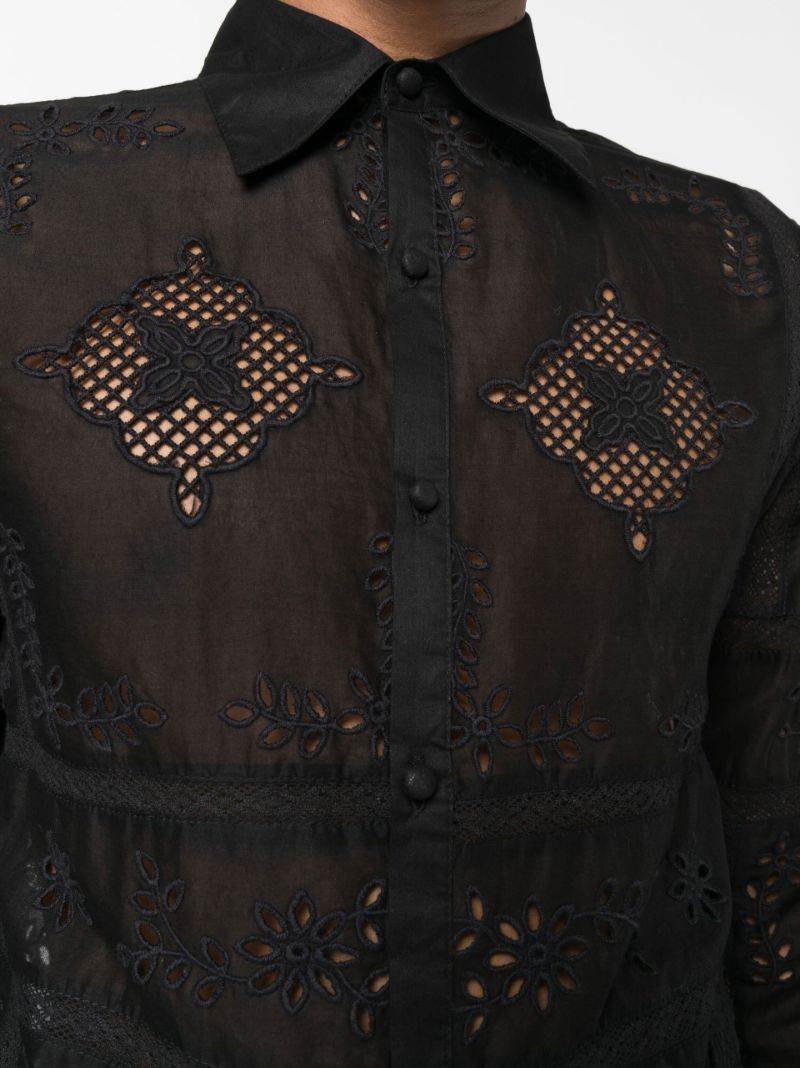 Black Broderie Anglaise Shirt