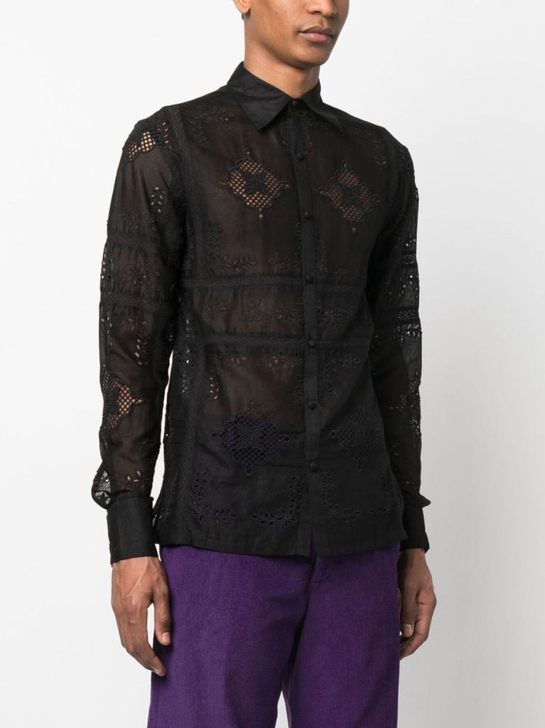 Black Broderie Anglaise Shirt