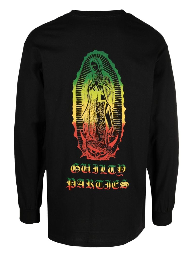 Black Logo Print Long Sleeved T-shirt
