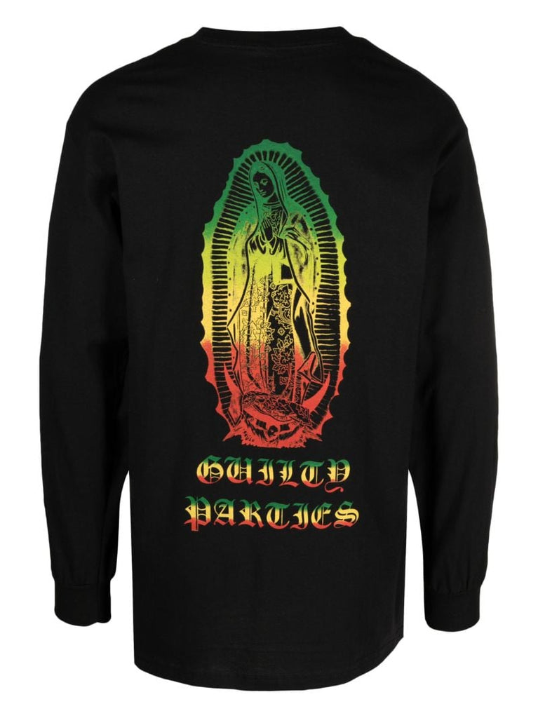 Black Logo Print Long Sleeved T-shirt