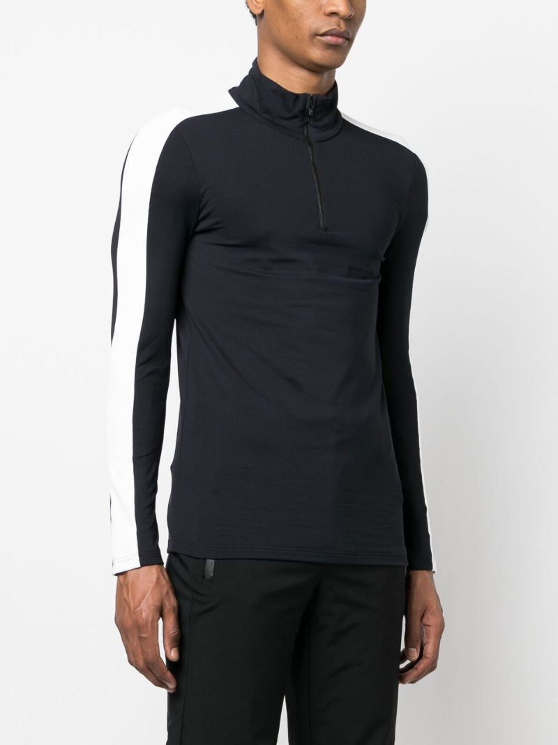 Black Alpille Ii Stripe Half-zip Ski Top