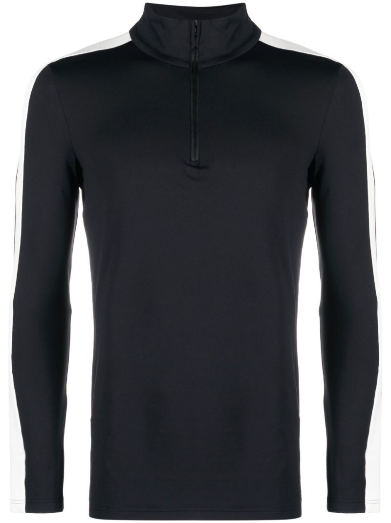 Black Alpille Ii Stripe Half-zip Ski Top
