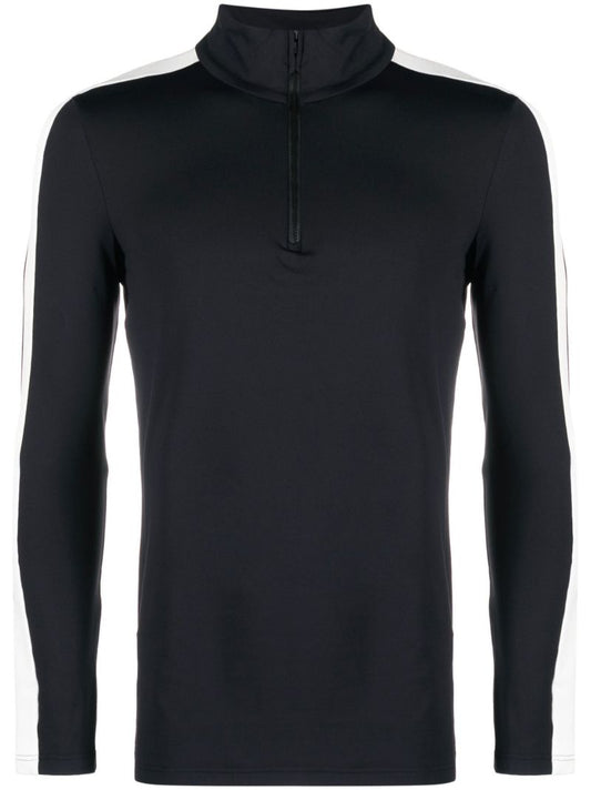 Black Alpille Ii Stripe Half-zip Ski Top