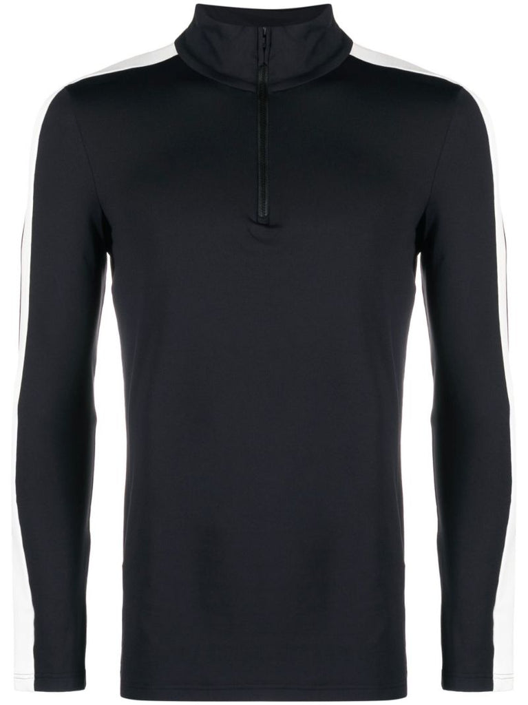Black Alpille Ii Stripe Half-zip Ski Top