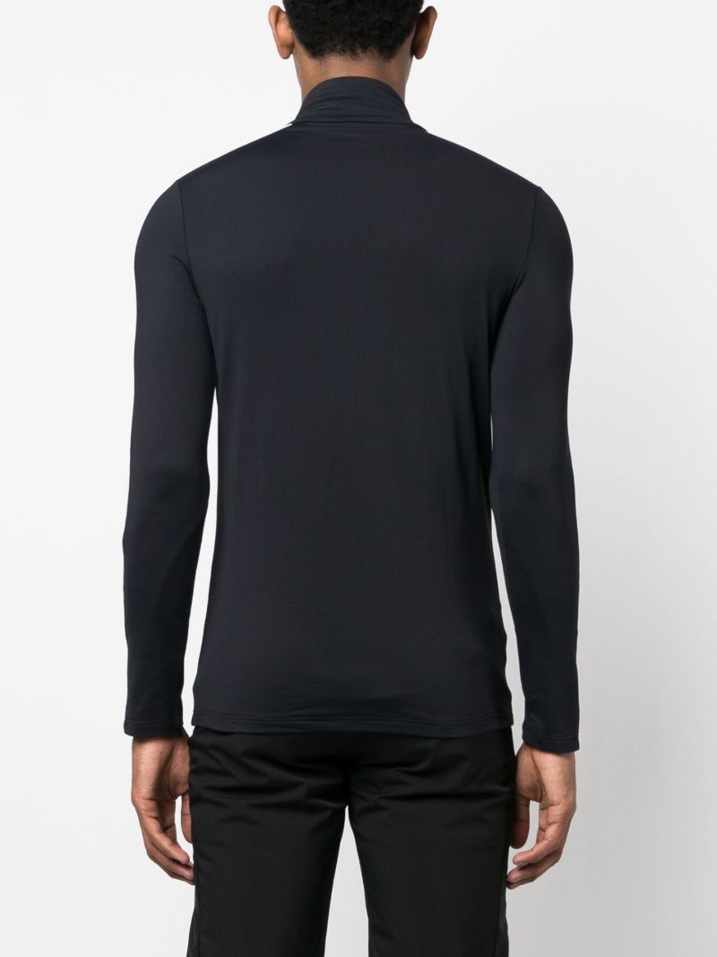 Black Alpille Ii Stripe Half-zip Ski Top