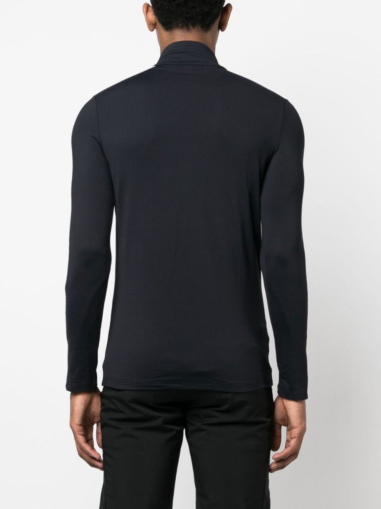 Black Alpille Ii Stripe Half-zip Ski Top