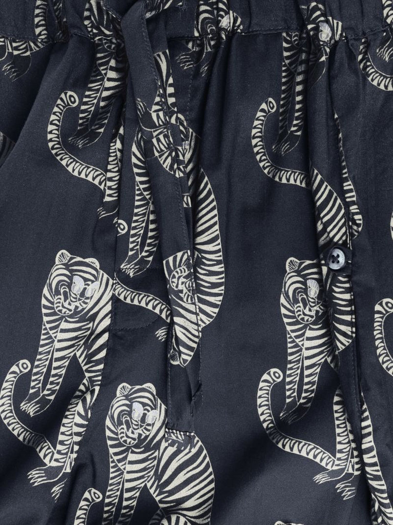 Black Sansindo Tiger Print Pyjamas