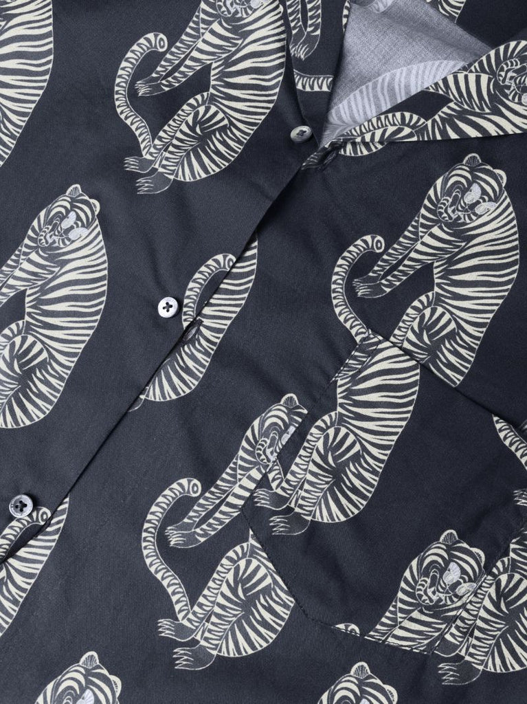 Black Sansindo Tiger Print Pyjamas