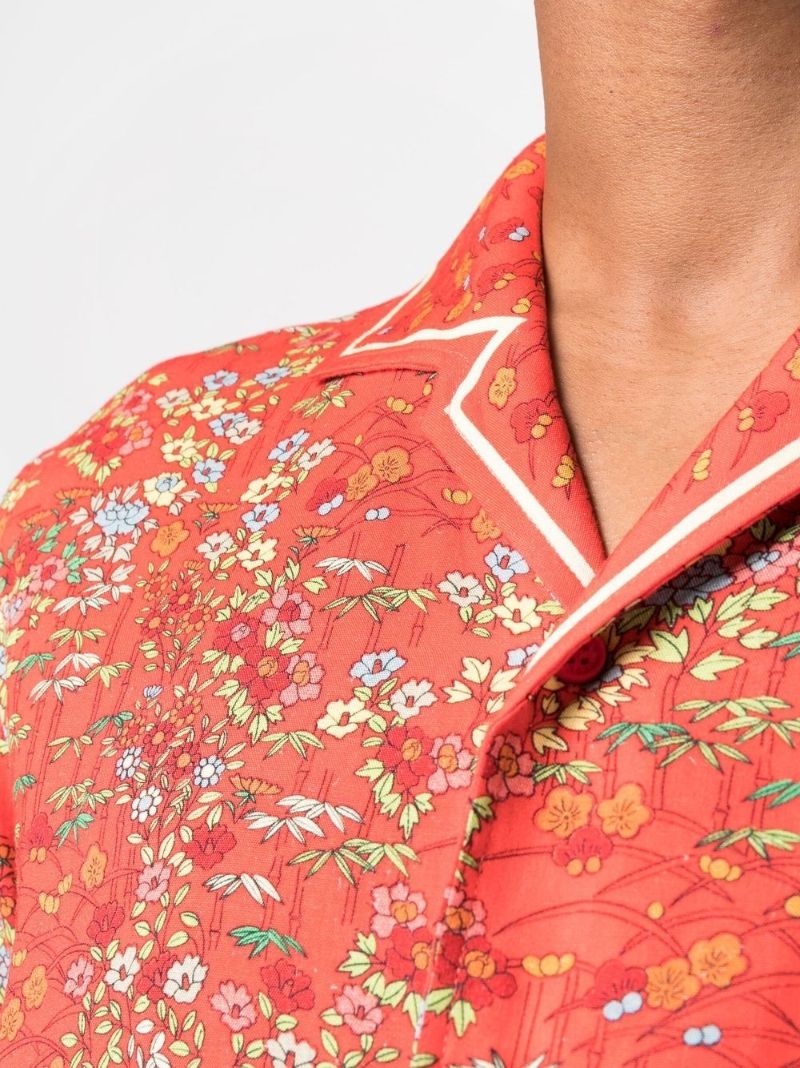 Red Hibbert Printed Short Sleeved Shirt