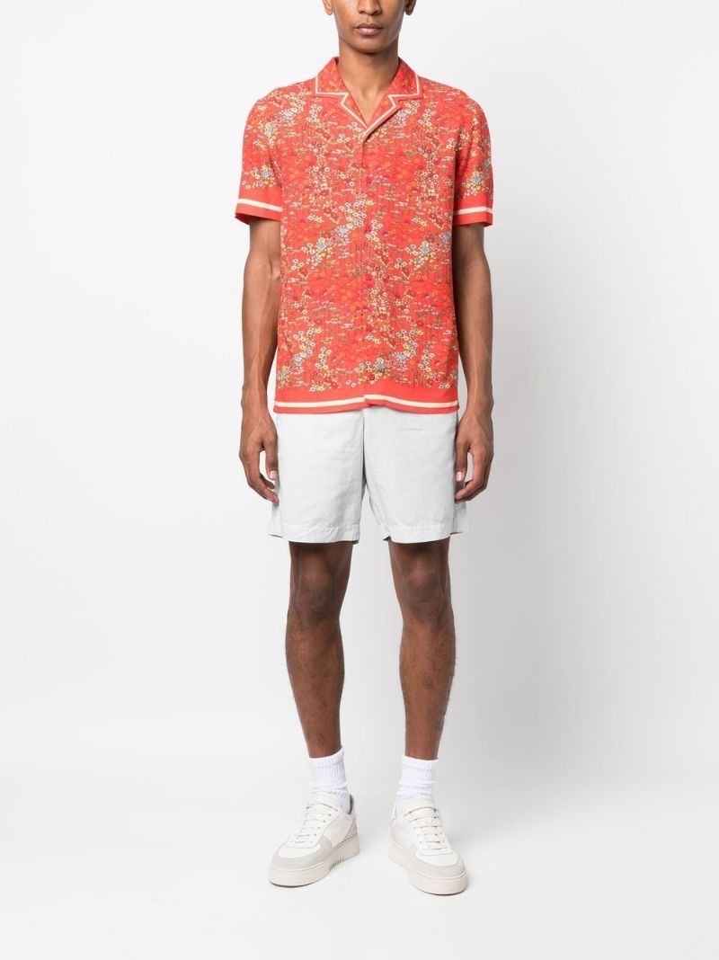 Red Hibbert Printed Short Sleeved Shirt