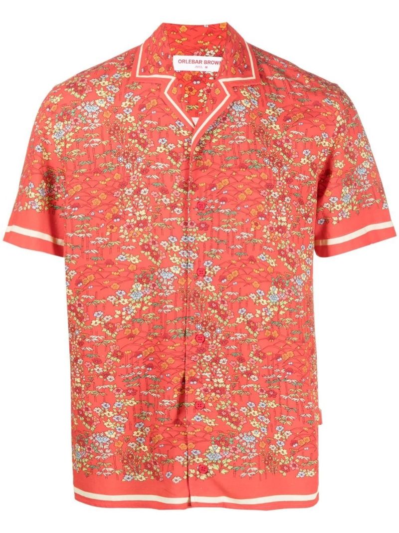 Red Hibbert Printed Short Sleeved Shirt