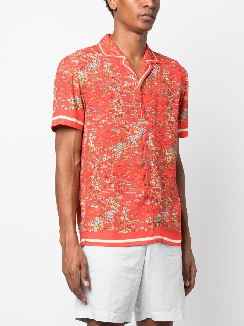 Red Hibbert Printed Short Sleeved Shirt