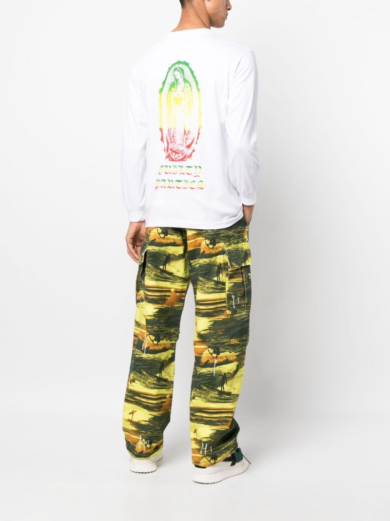 White Graphic Long-sleeve Cotton T-shirt