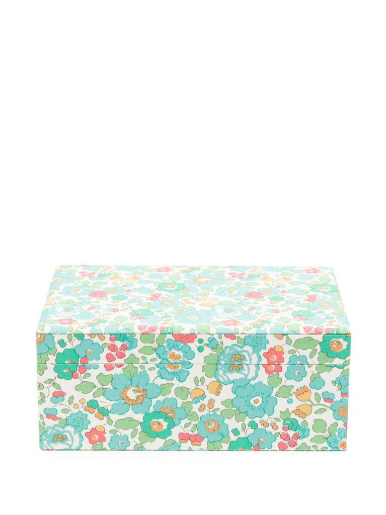 Blue Floral-print Jewellery Box