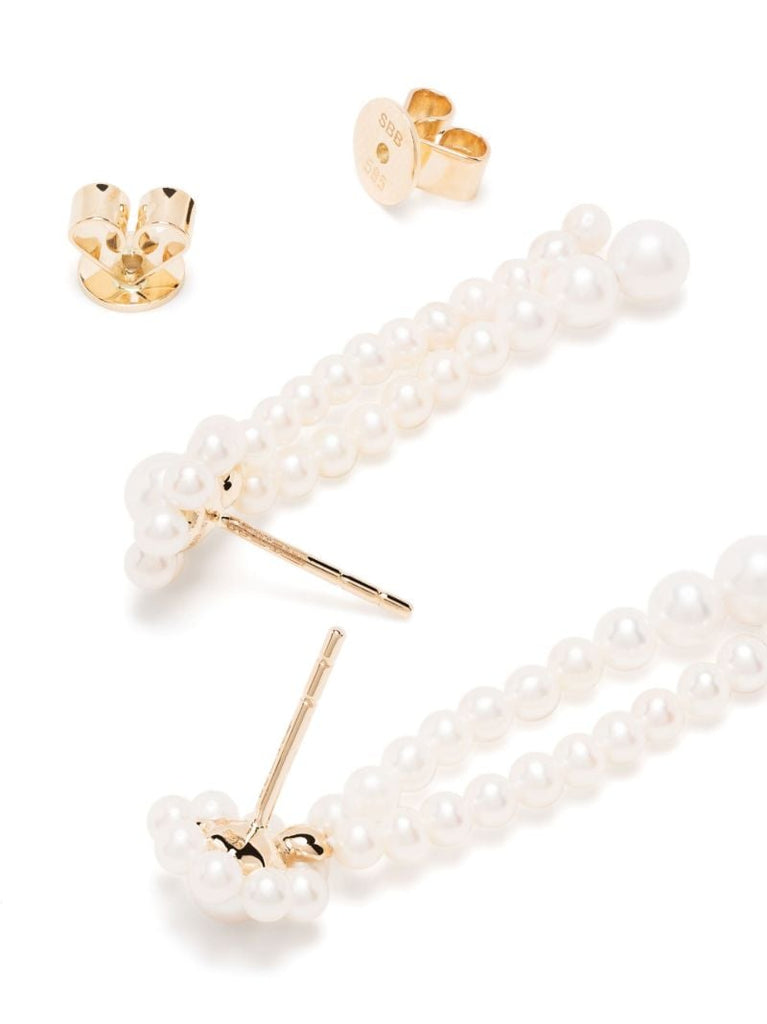 14k Yellow Gold Promenade De Fleur Pearl Drop Earrings