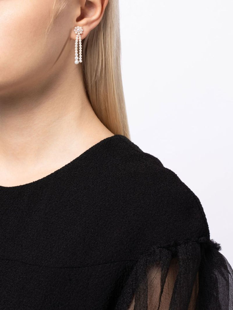 14k Yellow Gold Promenade De Fleur Pearl Drop Earrings