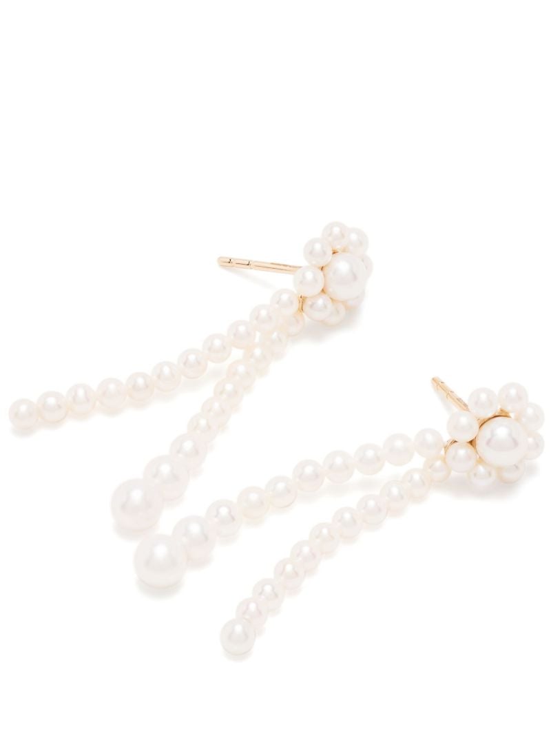14k Yellow Gold Promenade De Fleur Pearl Drop Earrings