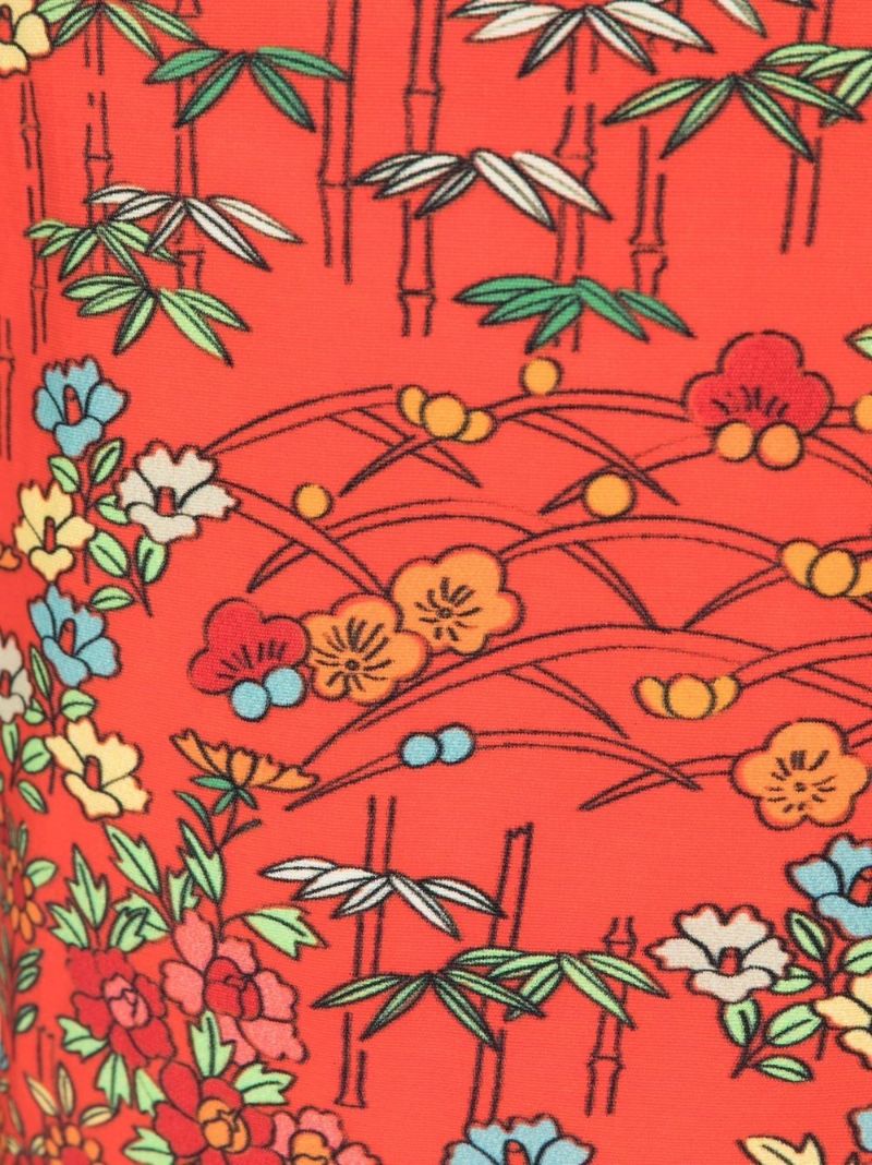 Red Floral Print Swim Shorts