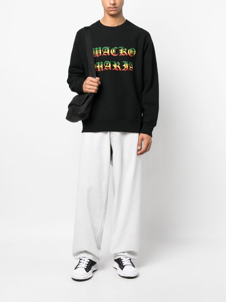 Black Heavy Logo Cotton Sweatshirt