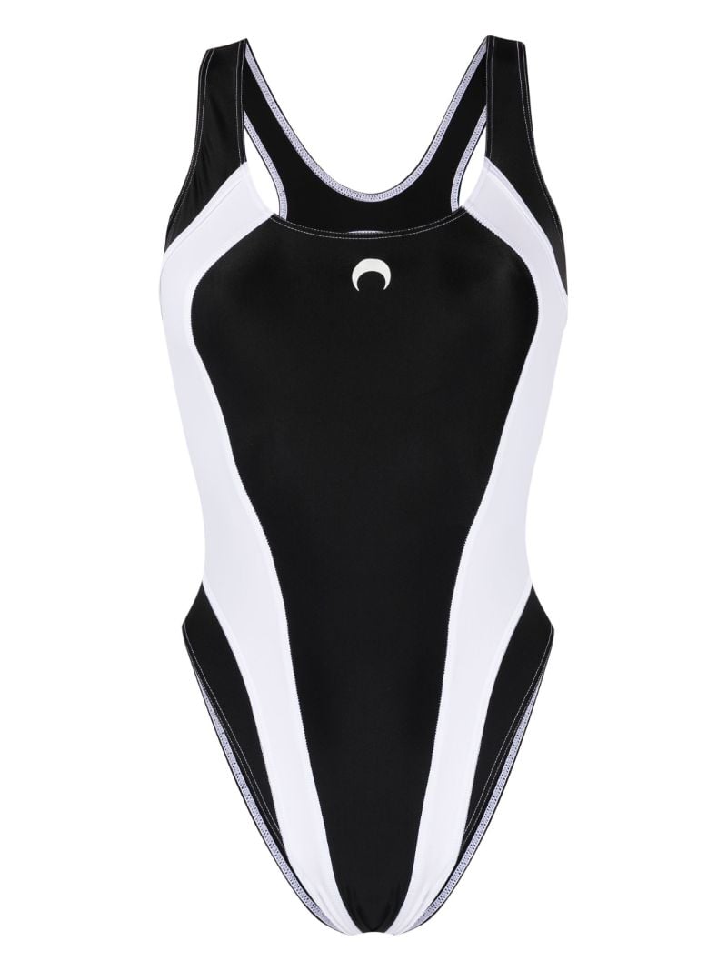 Black Crescent Moon Sporty Swimsuit