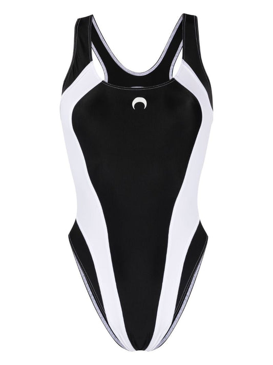 Black Crescent Moon Sporty Swimsuit