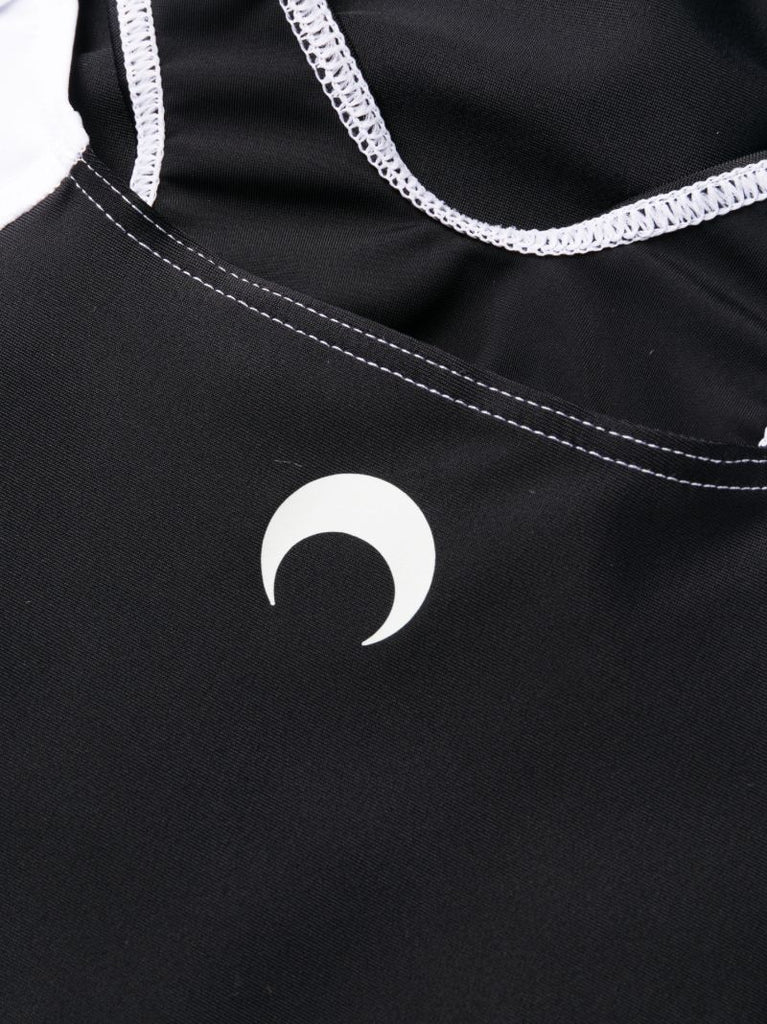 Black Crescent Moon Sporty Swimsuit