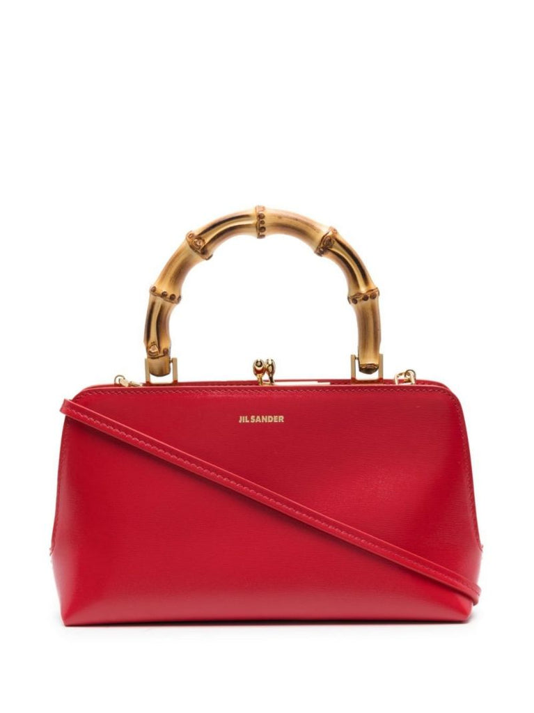 Red Goji Mini Leather Tote Bag