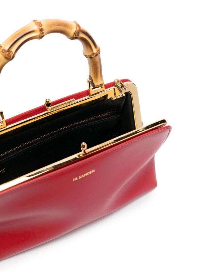 Red Goji Mini Leather Tote Bag