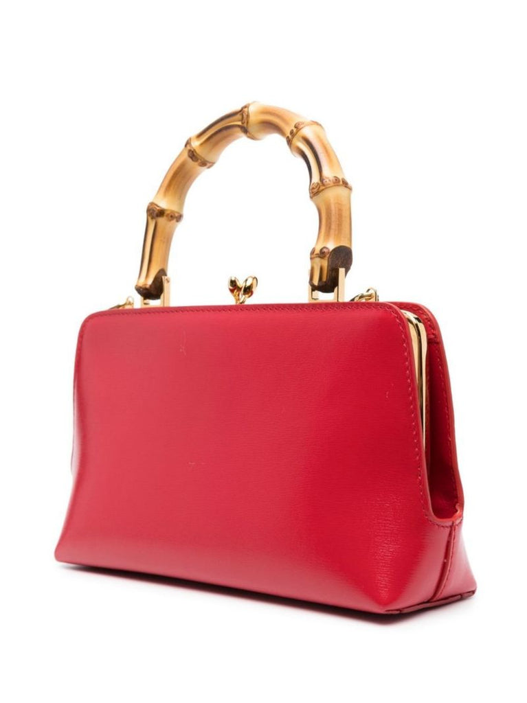 Red Goji Mini Leather Tote Bag