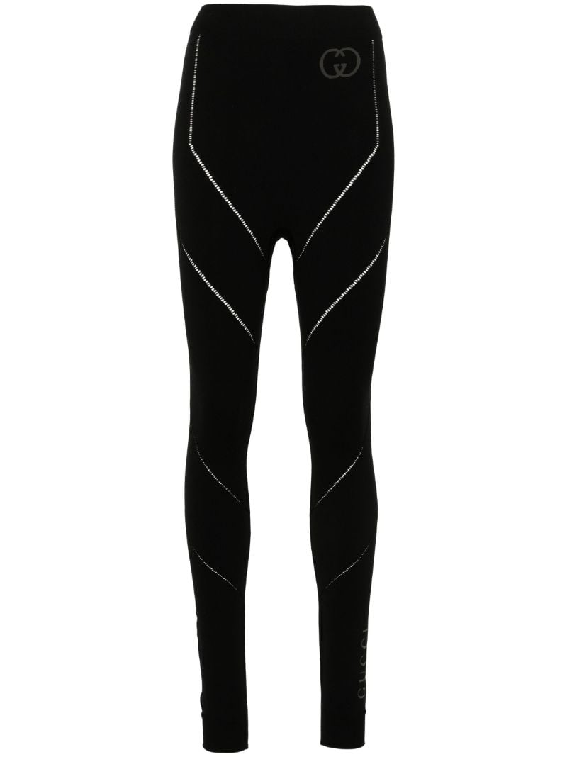Black Logo Print Leggings