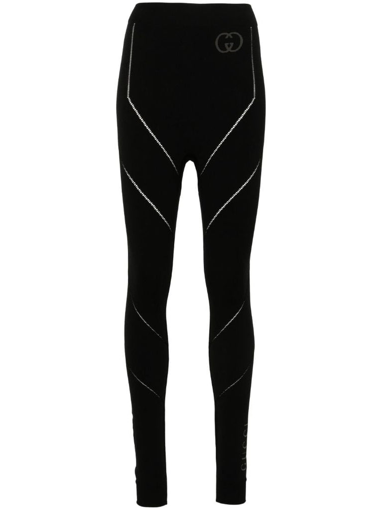 Black Logo Print Leggings