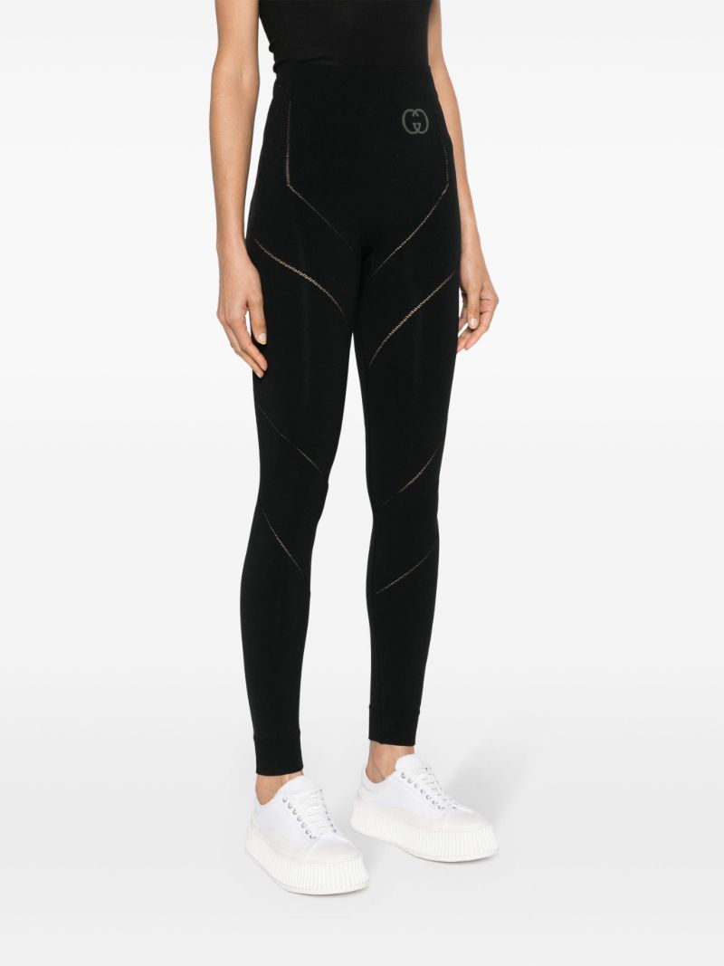 Black Logo Print Leggings