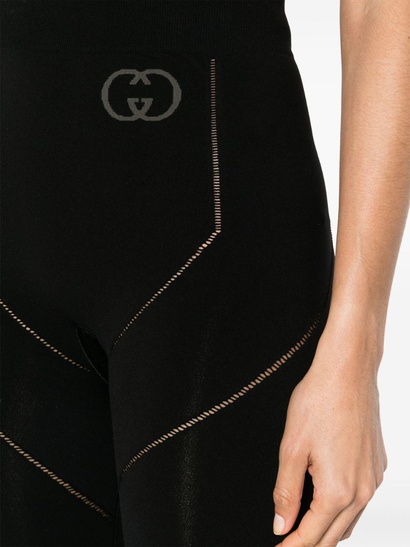 Black Logo Print Leggings