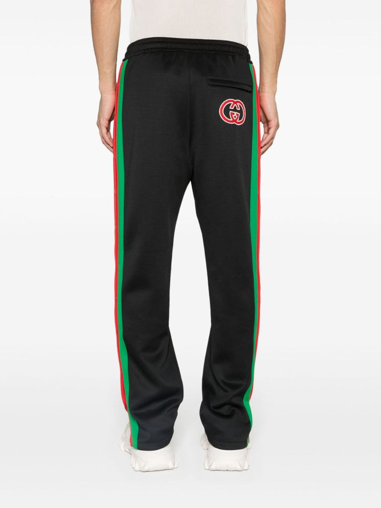 Black Logo Drawstring Track Pants