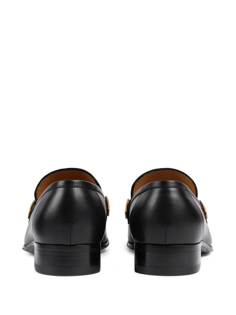 Black Mirrored G Fringed Leather Loafers
