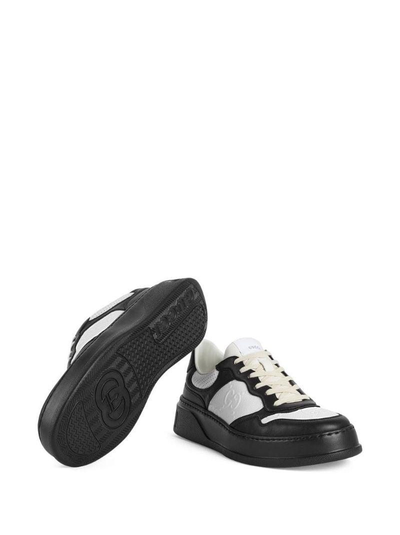 Black Gg Embossed Low-top Leather Sneakers