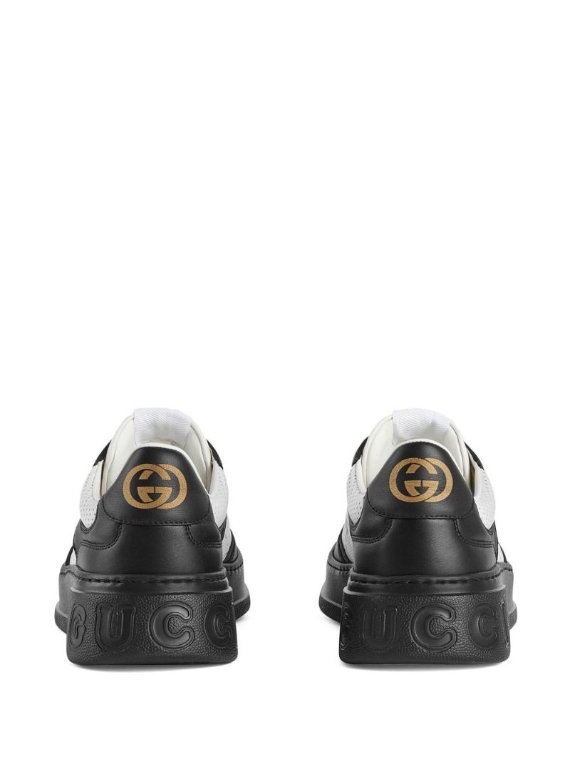 Black Gg Embossed Low-top Leather Sneakers