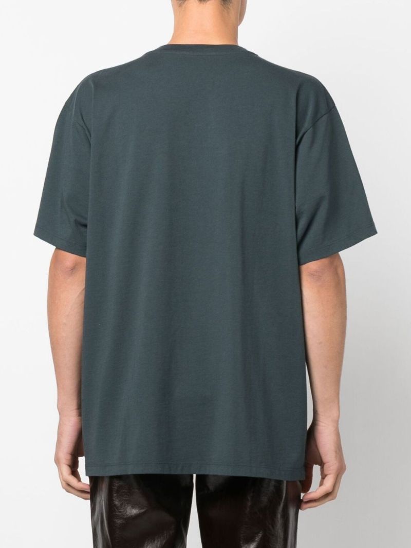Grey Logo Print Cotton T-shirt