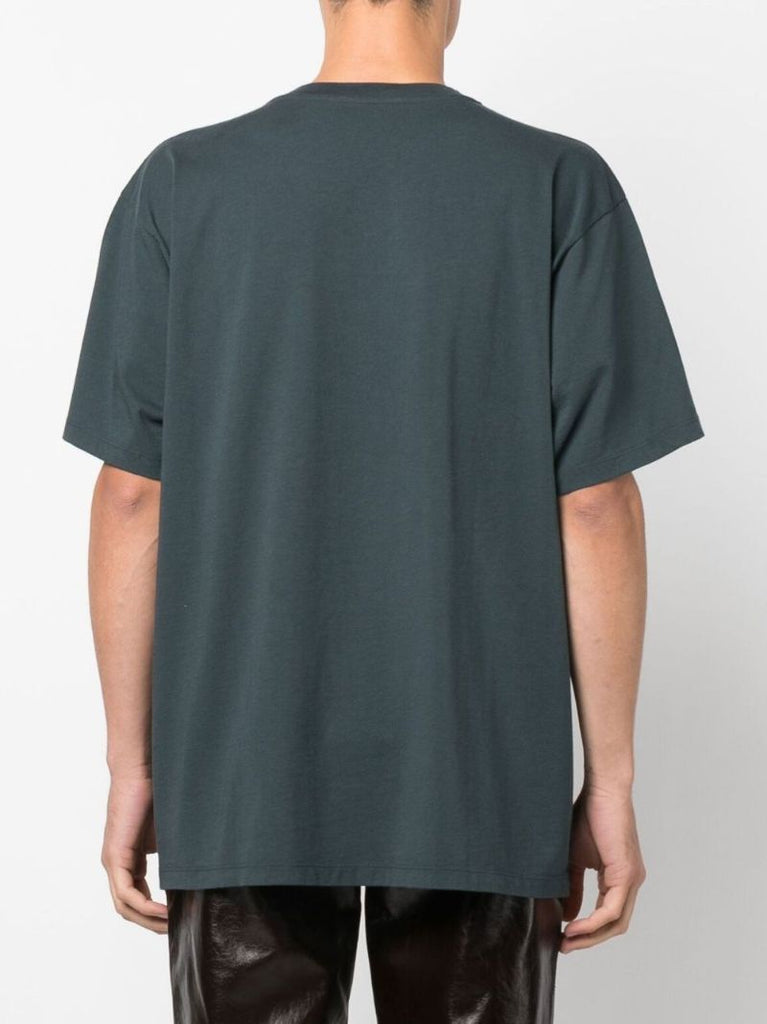 Grey Logo Print Cotton T-shirt