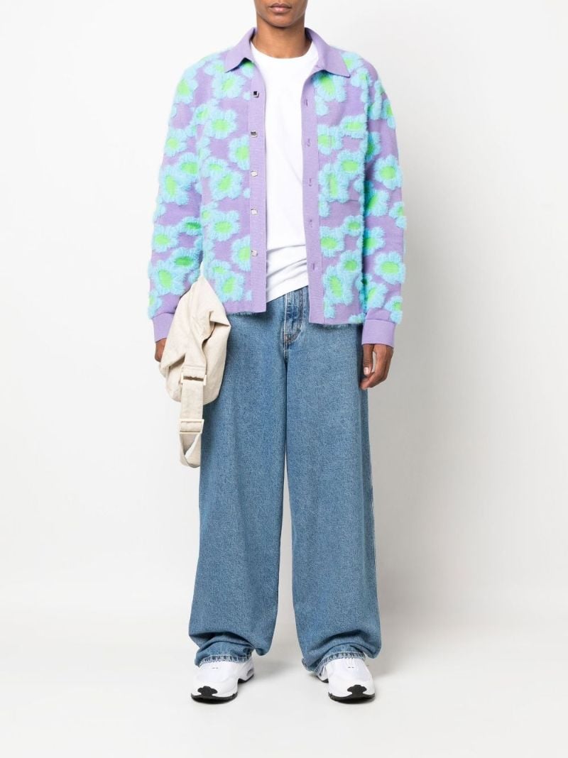 Purple La Chemise Neve Fleurs Cardigan