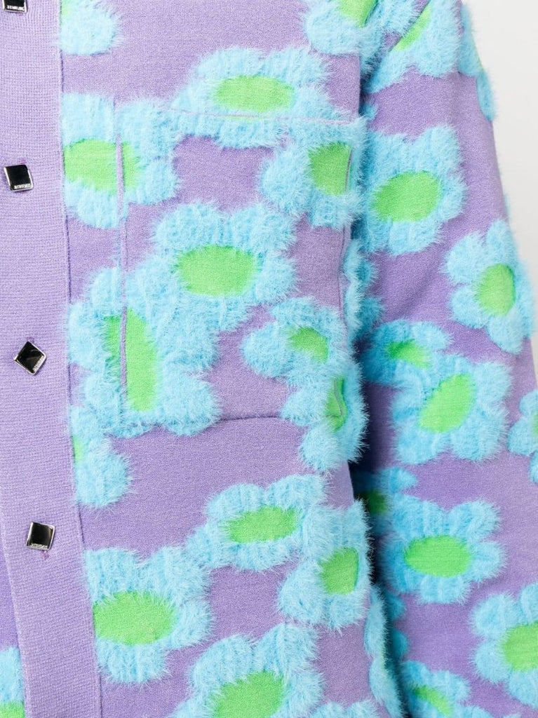 Purple La Chemise Neve Fleurs Cardigan