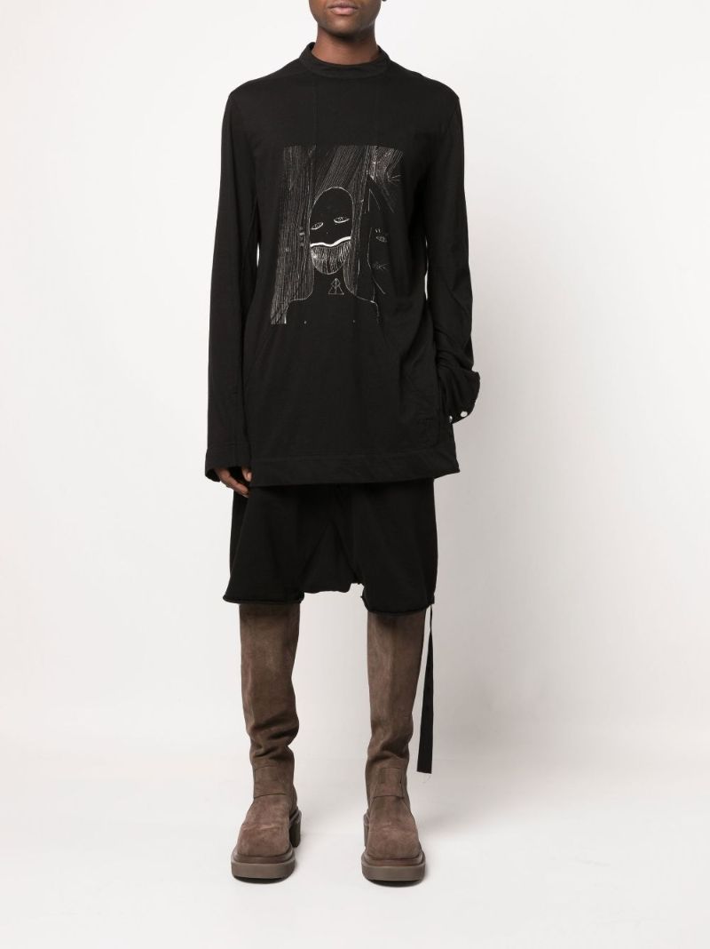 Black Pantaloni Faun Drawstring Track Shorts
