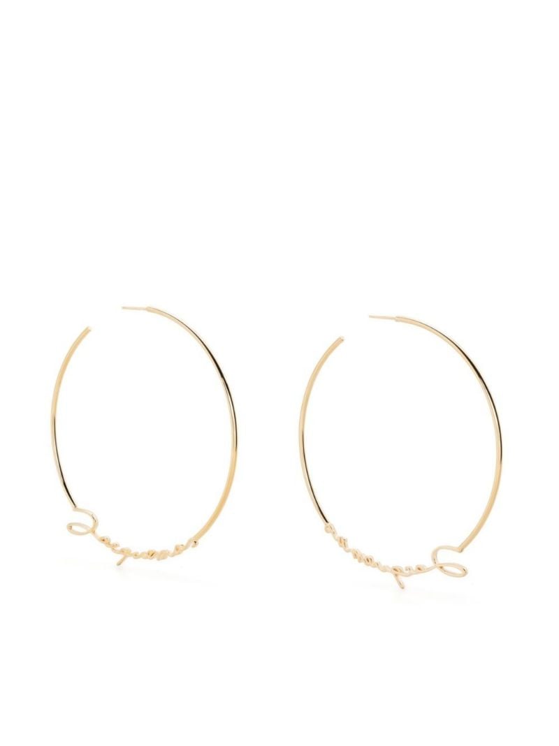 Gold-tone Logo Hoop Earrings