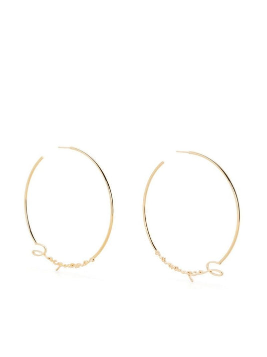 Gold-tone Logo Hoop Earrings