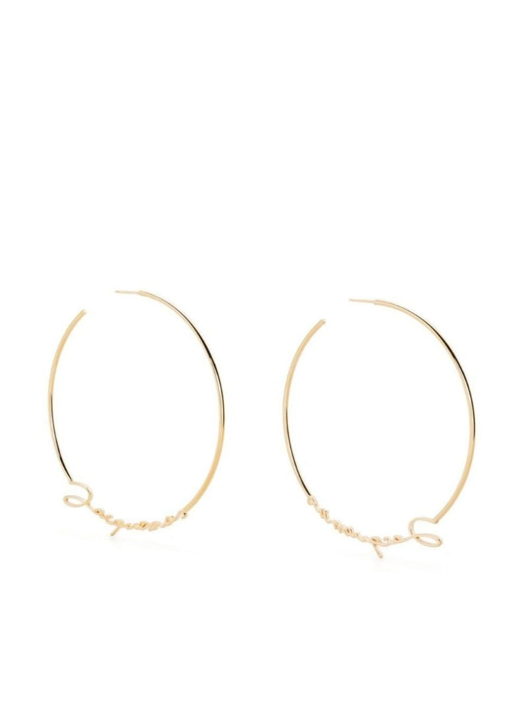 Gold-tone Logo Hoop Earrings