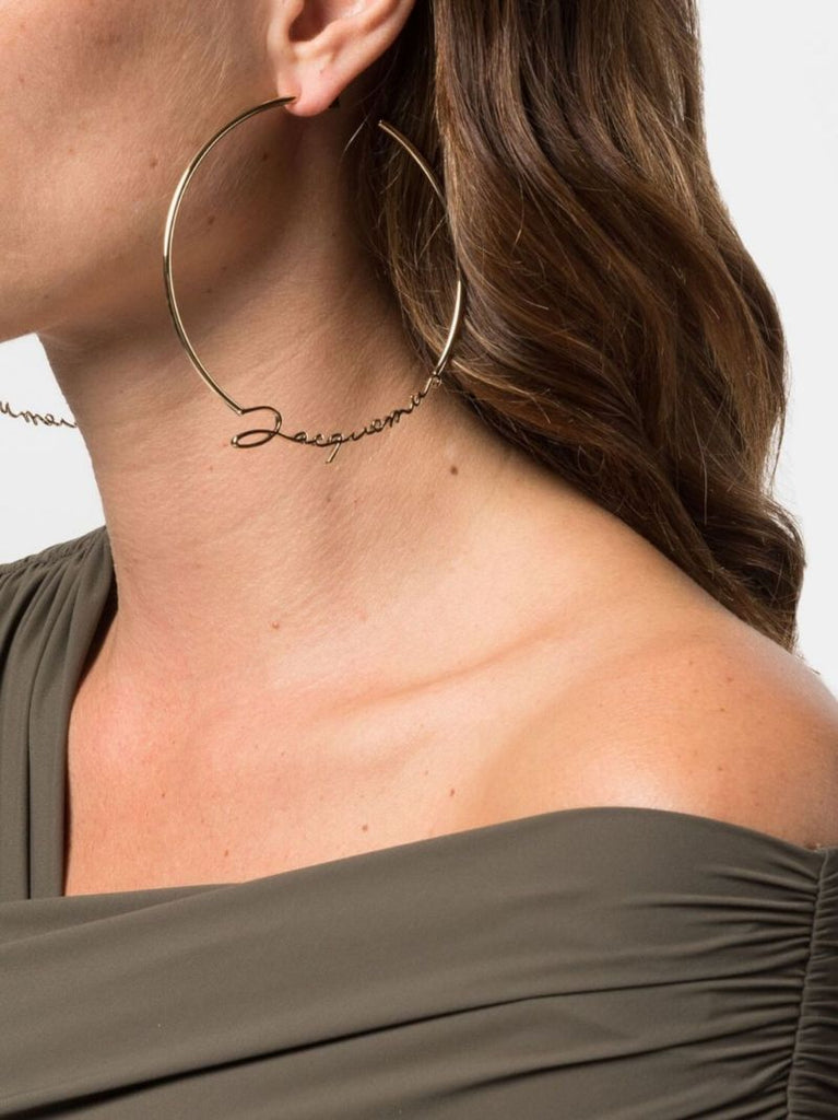 Gold-tone Logo Hoop Earrings
