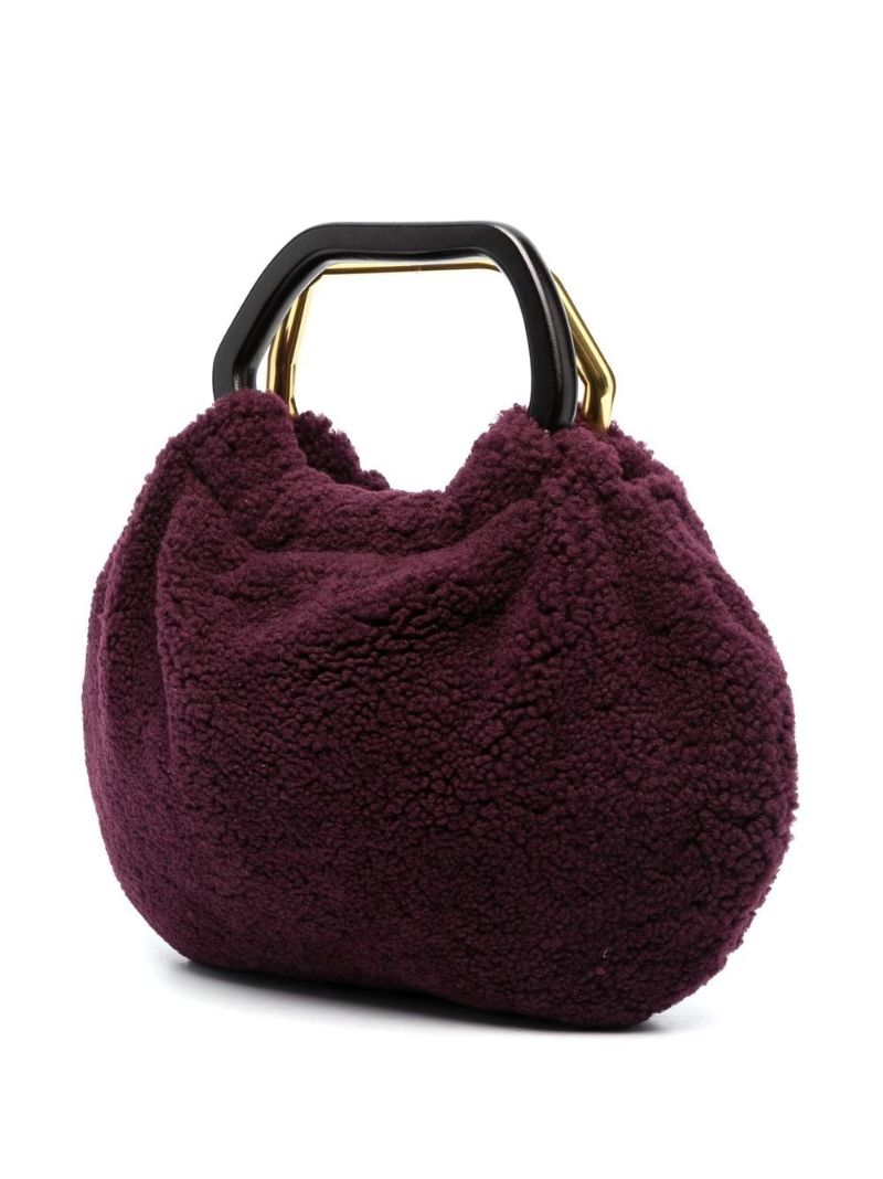 Purple Camille Shearling Tote Bag